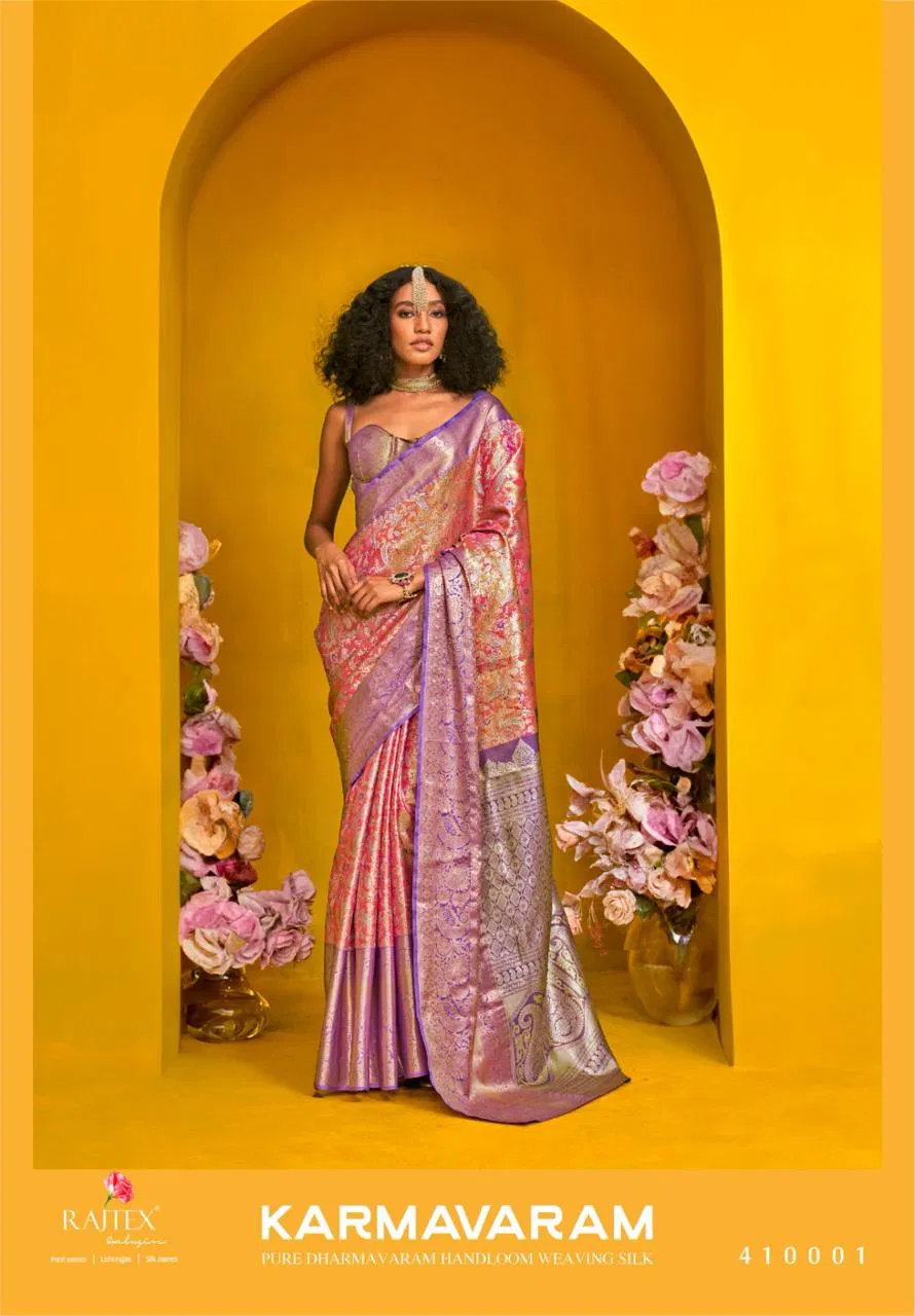 Rajtex Karmavaram Handloom Dharmavaram Silk Weaving Fancy Sarees